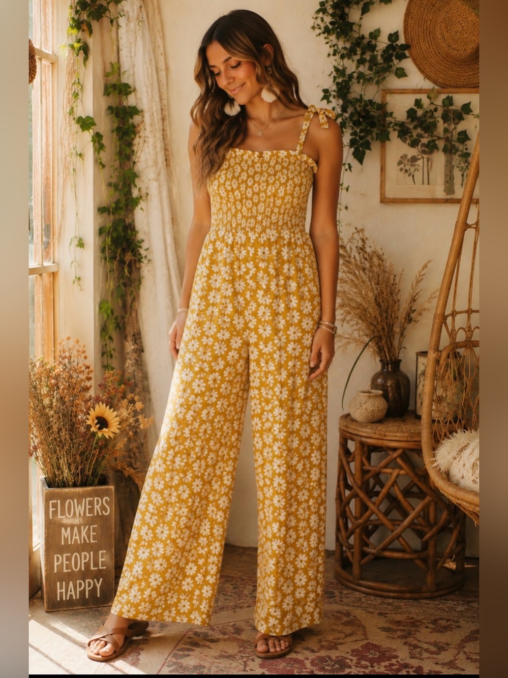 Bridge Mustard Yellow Daisy Jumpsuit 🌼💛